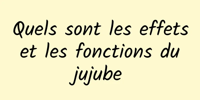 Quels sont les effets et les fonctions du jujube