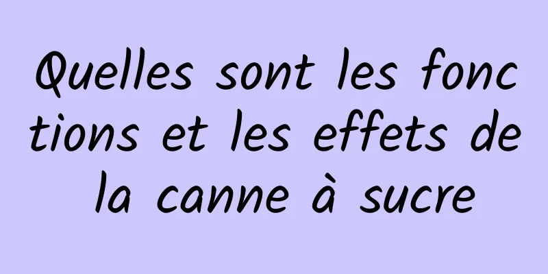 Quelles sont les fonctions et les effets de la canne à sucre