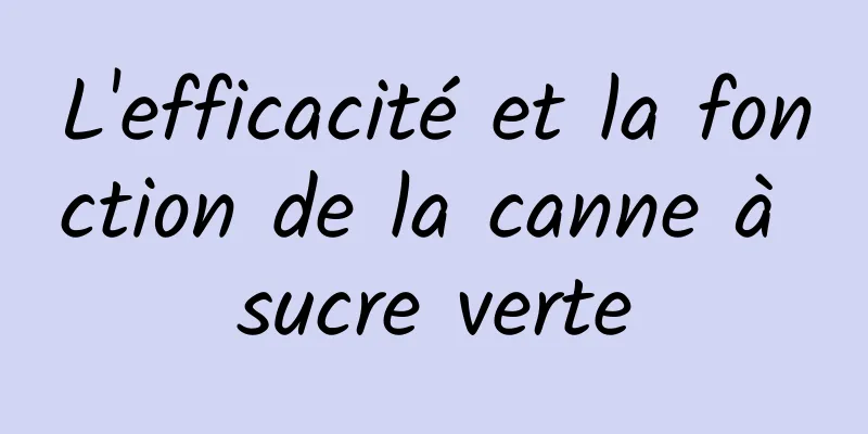 L'efficacité et la fonction de la canne à sucre verte