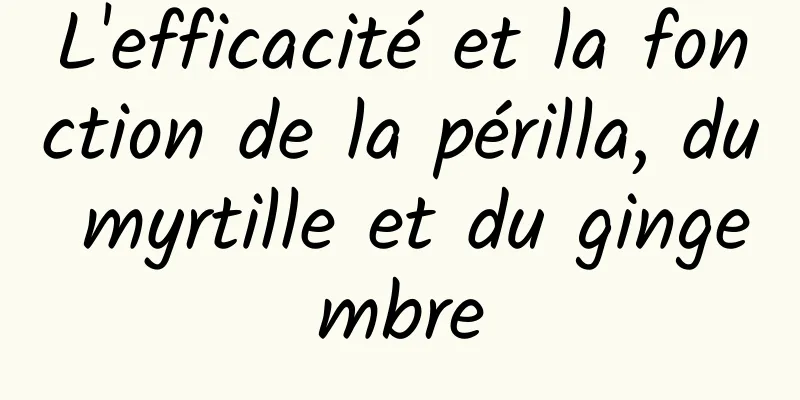 L'efficacité et la fonction de la périlla, du myrtille et du gingembre