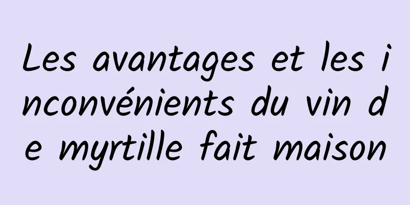 Les avantages et les inconvénients du vin de myrtille fait maison