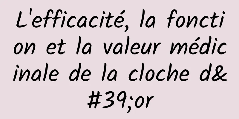 L'efficacité, la fonction et la valeur médicinale de la cloche d'or