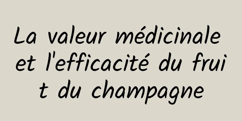 La valeur médicinale et l'efficacité du fruit du champagne