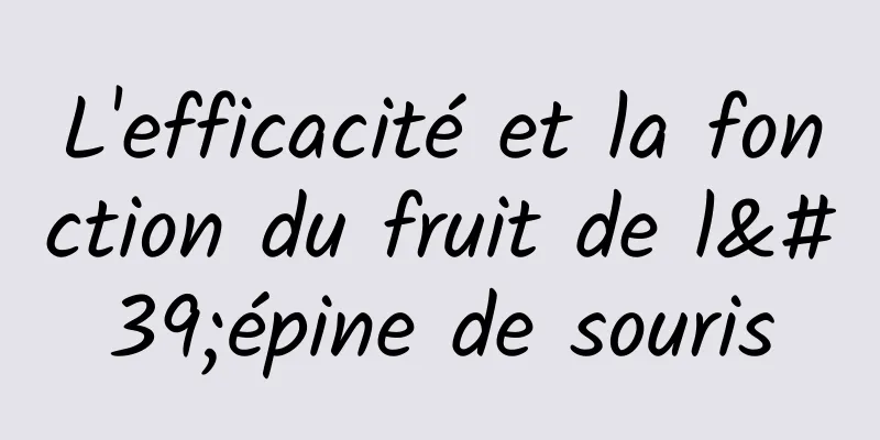 L'efficacité et la fonction du fruit de l'épine de souris