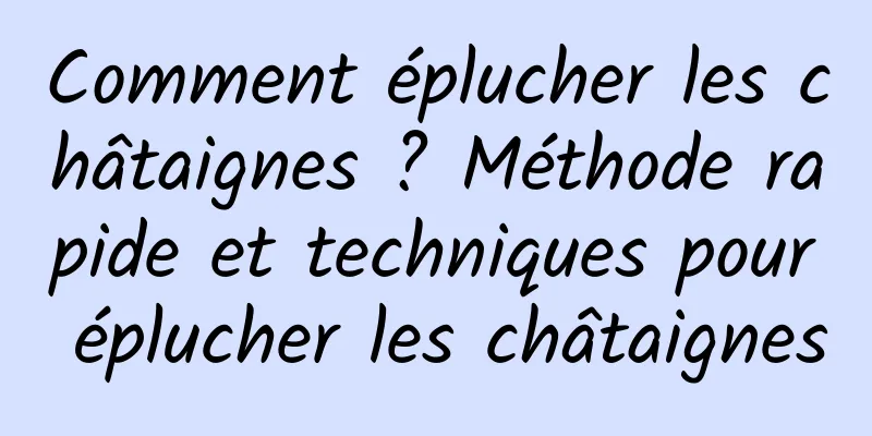 Comment éplucher les châtaignes ? Méthode rapide et techniques pour éplucher les châtaignes