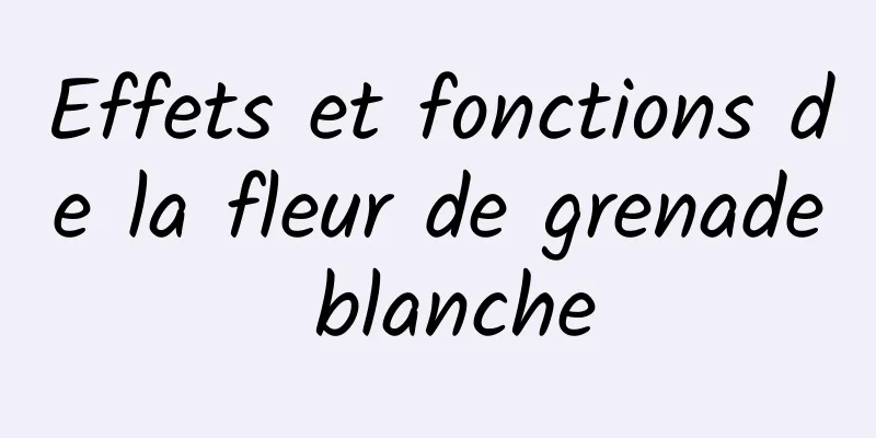 Effets et fonctions de la fleur de grenade blanche