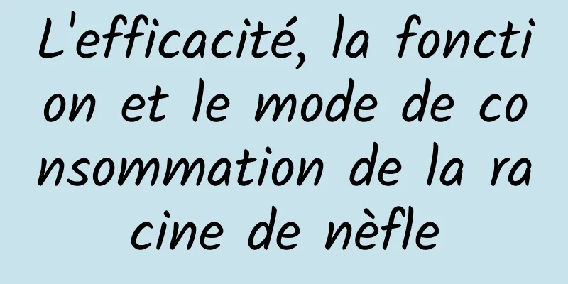 L'efficacité, la fonction et le mode de consommation de la racine de nèfle