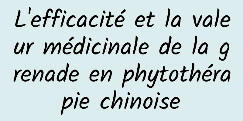 L'efficacité et la valeur médicinale de la grenade en phytothérapie chinoise