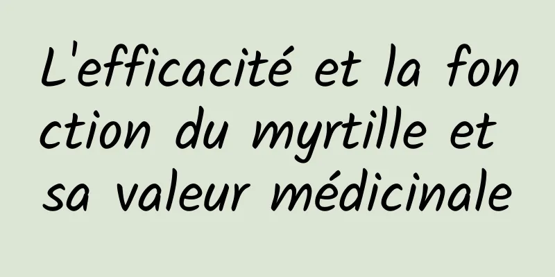 L'efficacité et la fonction du myrtille et sa valeur médicinale