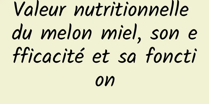 Valeur nutritionnelle du melon miel, son efficacité et sa fonction