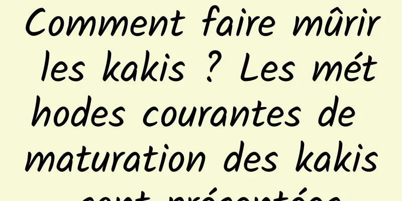 Comment faire mûrir les kakis ? Les méthodes courantes de maturation des kakis sont présentées