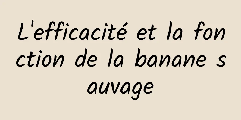 L'efficacité et la fonction de la banane sauvage