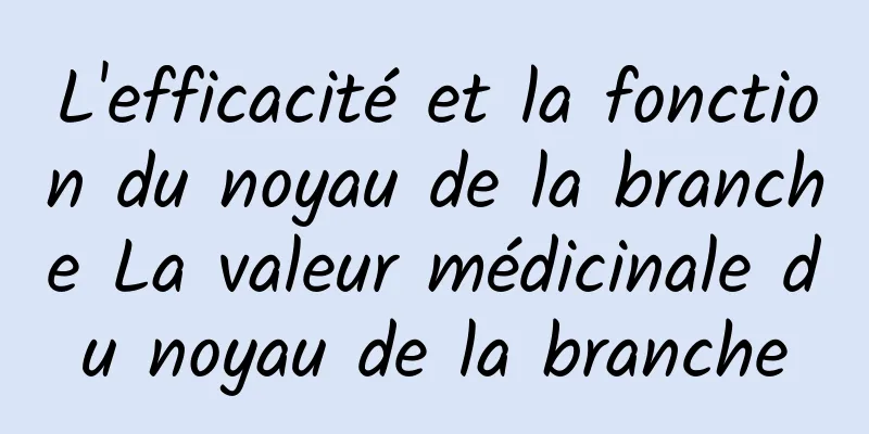 L'efficacité et la fonction du noyau de la branche La valeur médicinale du noyau de la branche