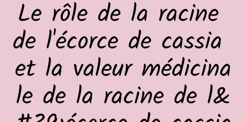 Le rôle de la racine de l'écorce de cassia et la valeur médicinale de la racine de l'écorce de cassia