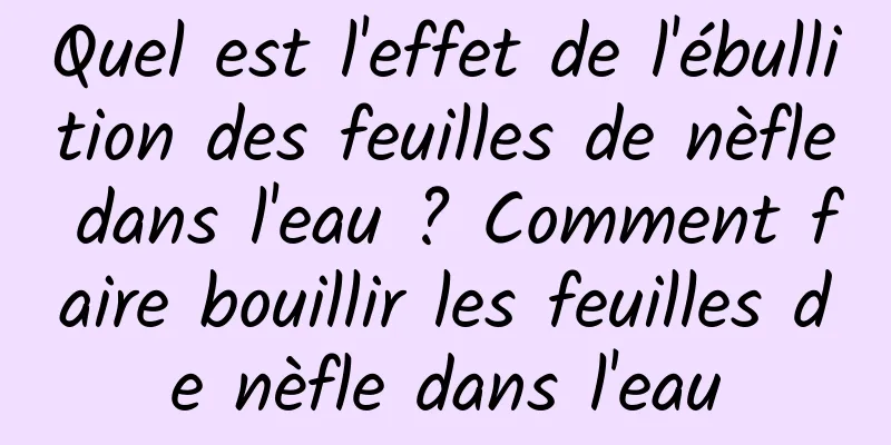 Quel est l'effet de l'ébullition des feuilles de nèfle dans l'eau ? Comment faire bouillir les feuilles de nèfle dans l'eau