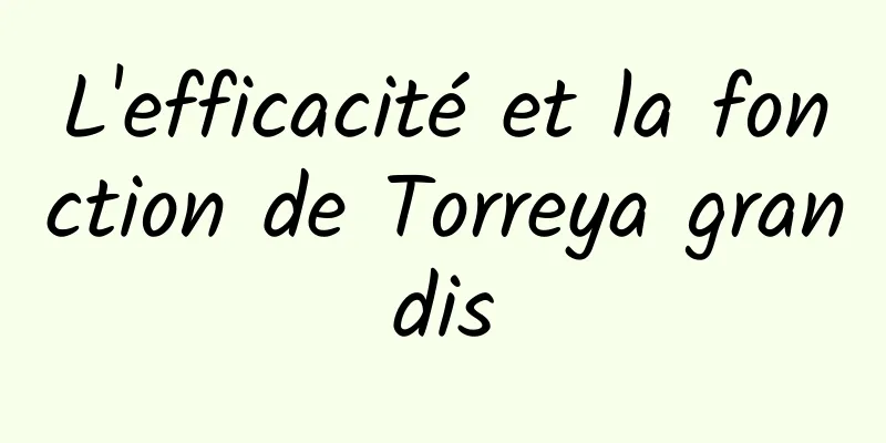 L'efficacité et la fonction de Torreya grandis