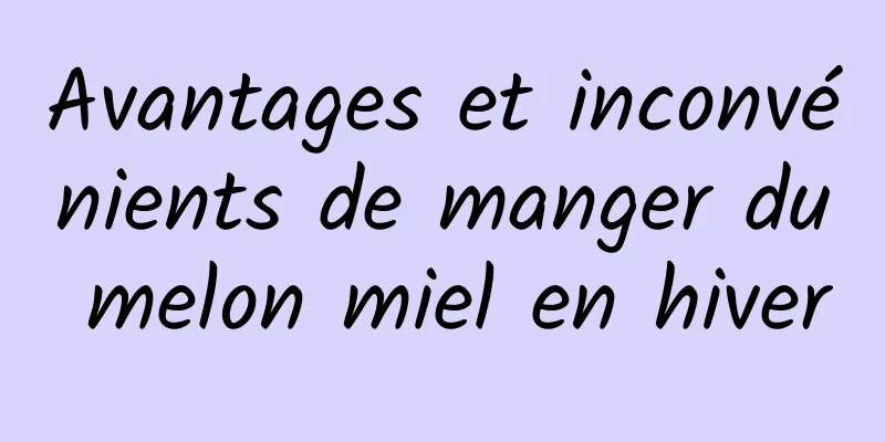 Avantages et inconvénients de manger du melon miel en hiver