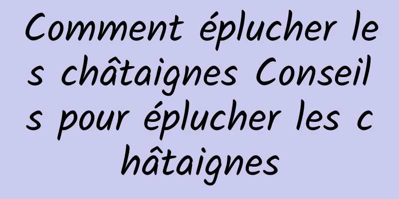 Comment éplucher les châtaignes Conseils pour éplucher les châtaignes