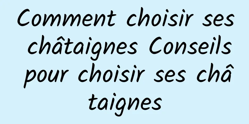 Comment choisir ses châtaignes Conseils pour choisir ses châtaignes