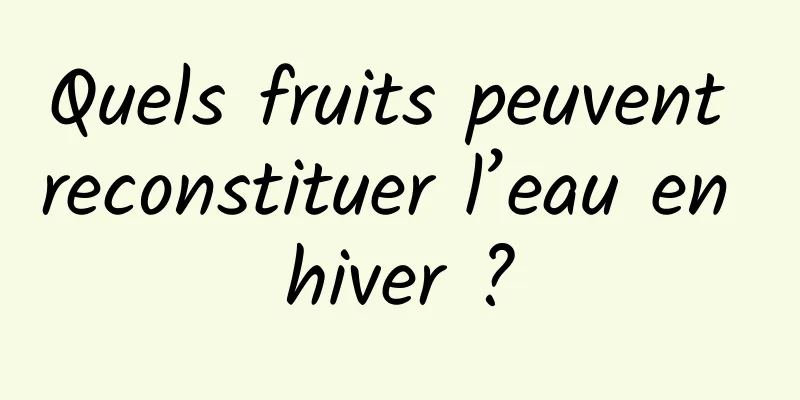 Quels fruits peuvent reconstituer l’eau en hiver ?