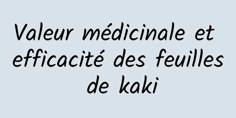 Valeur médicinale et efficacité des feuilles de kaki