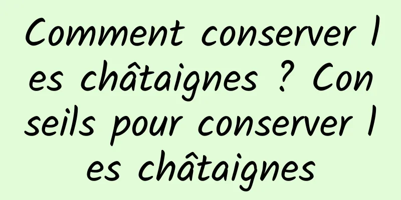 Comment conserver les châtaignes ? Conseils pour conserver les châtaignes