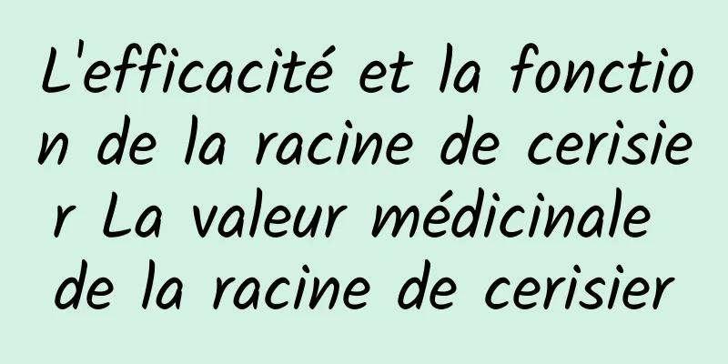 L'efficacité et la fonction de la racine de cerisier La valeur médicinale de la racine de cerisier