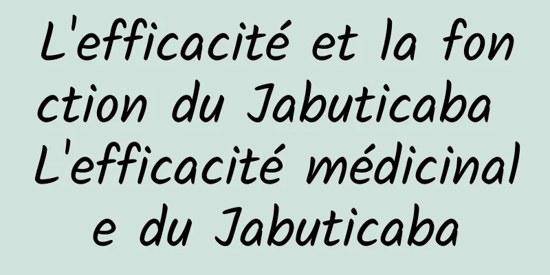 L'efficacité et la fonction du Jabuticaba L'efficacité médicinale du Jabuticaba