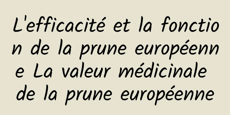 L'efficacité et la fonction de la prune européenne La valeur médicinale de la prune européenne