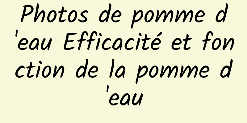 Photos de pomme d'eau Efficacité et fonction de la pomme d'eau