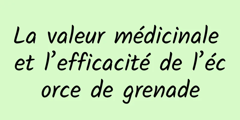 La valeur médicinale et l’efficacité de l’écorce de grenade