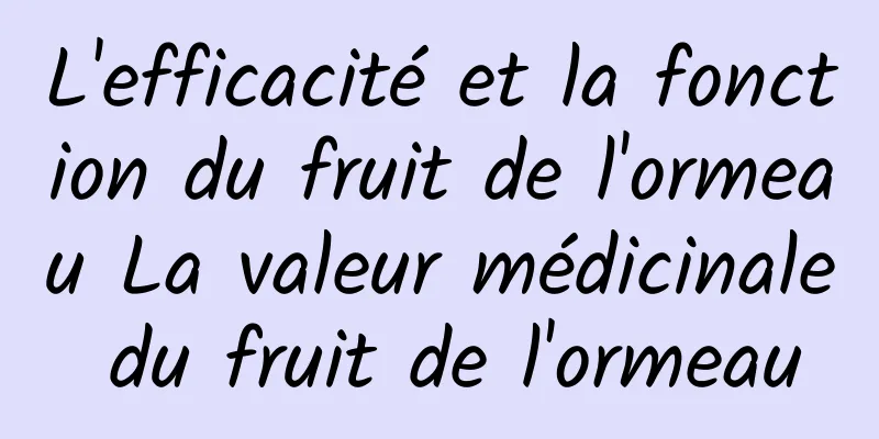 L'efficacité et la fonction du fruit de l'ormeau La valeur médicinale du fruit de l'ormeau