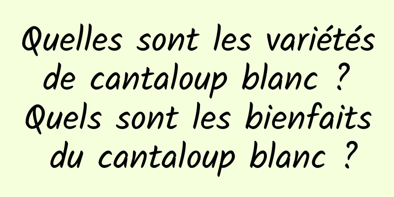 Quelles sont les variétés de cantaloup blanc ? Quels sont les bienfaits du cantaloup blanc ?