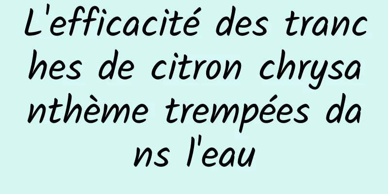 L'efficacité des tranches de citron chrysanthème trempées dans l'eau