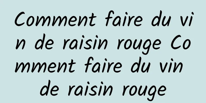 Comment faire du vin de raisin rouge Comment faire du vin de raisin rouge