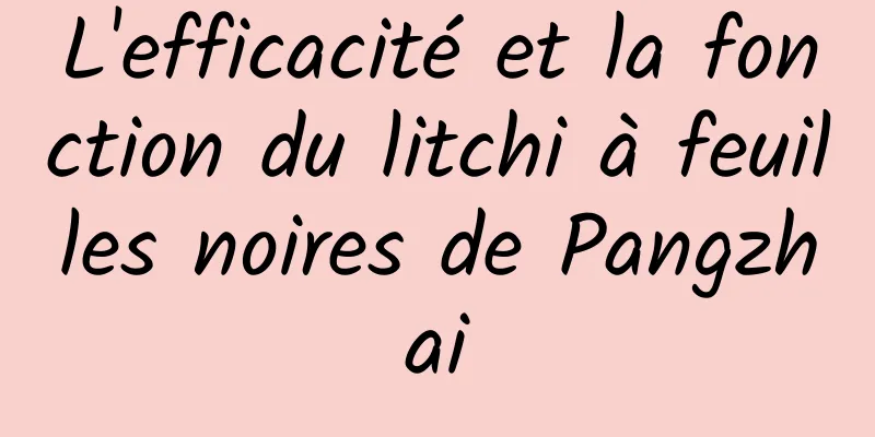 L'efficacité et la fonction du litchi à feuilles noires de Pangzhai