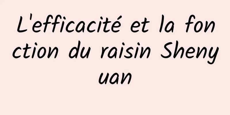 L'efficacité et la fonction du raisin Shenyuan