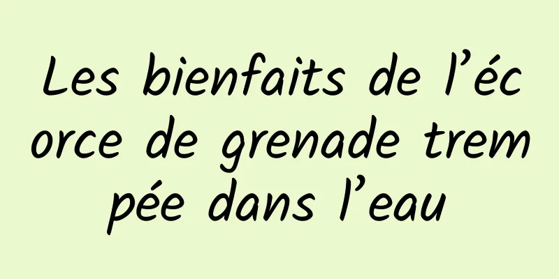 Les bienfaits de l’écorce de grenade trempée dans l’eau