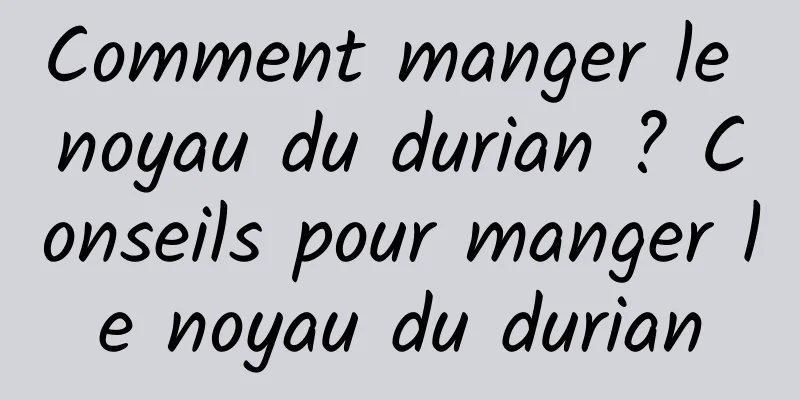 Comment manger le noyau du durian ? Conseils pour manger le noyau du durian