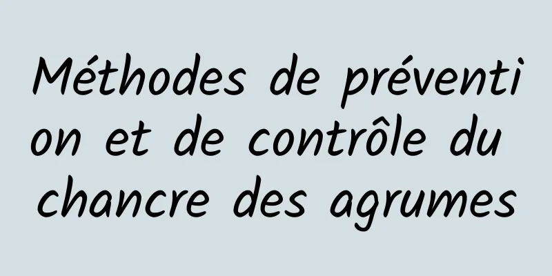 Méthodes de prévention et de contrôle du chancre des agrumes