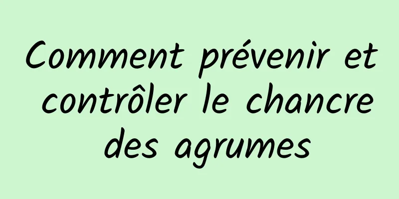 Comment prévenir et contrôler le chancre des agrumes