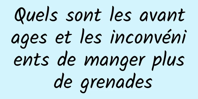 Quels sont les avantages et les inconvénients de manger plus de grenades