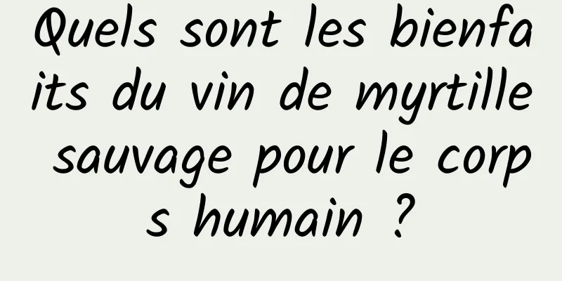 Quels sont les bienfaits du vin de myrtille sauvage pour le corps humain ?