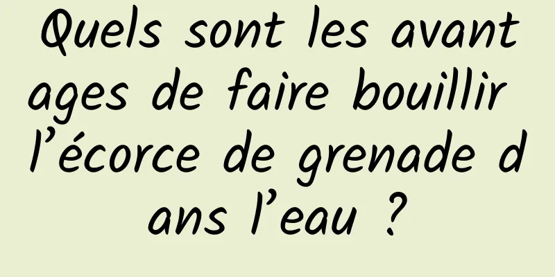 Quels sont les avantages de faire bouillir l’écorce de grenade dans l’eau ?