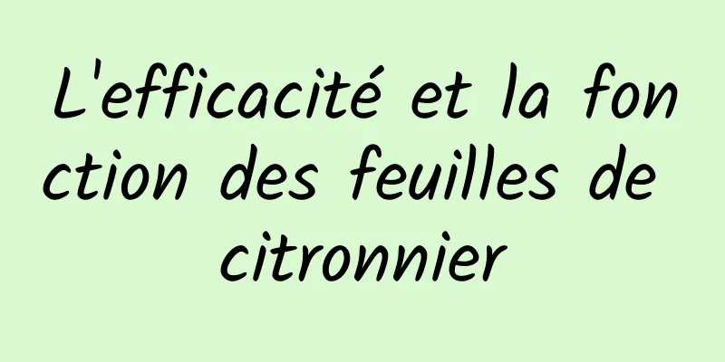 L'efficacité et la fonction des feuilles de citronnier