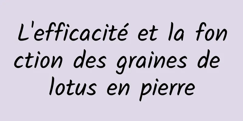 L'efficacité et la fonction des graines de lotus en pierre