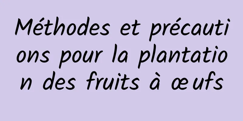 Méthodes et précautions pour la plantation des fruits à œufs