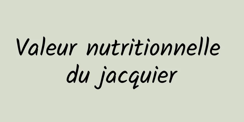 Valeur nutritionnelle du jacquier