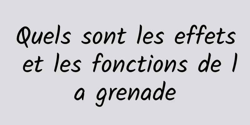 Quels sont les effets et les fonctions de la grenade