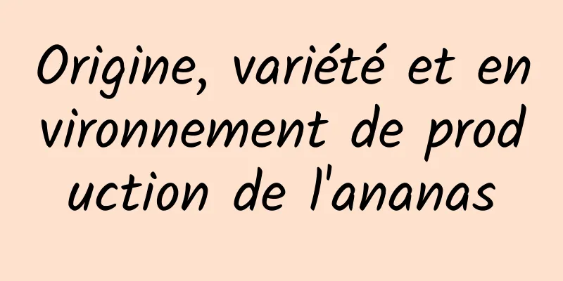 Origine, variété et environnement de production de l'ananas